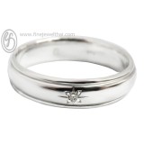 แหวนทองคำขาว แหวนเพชร แหวนคู่ แหวนแต่งงาน แหวนหมั้น - R30101DWG